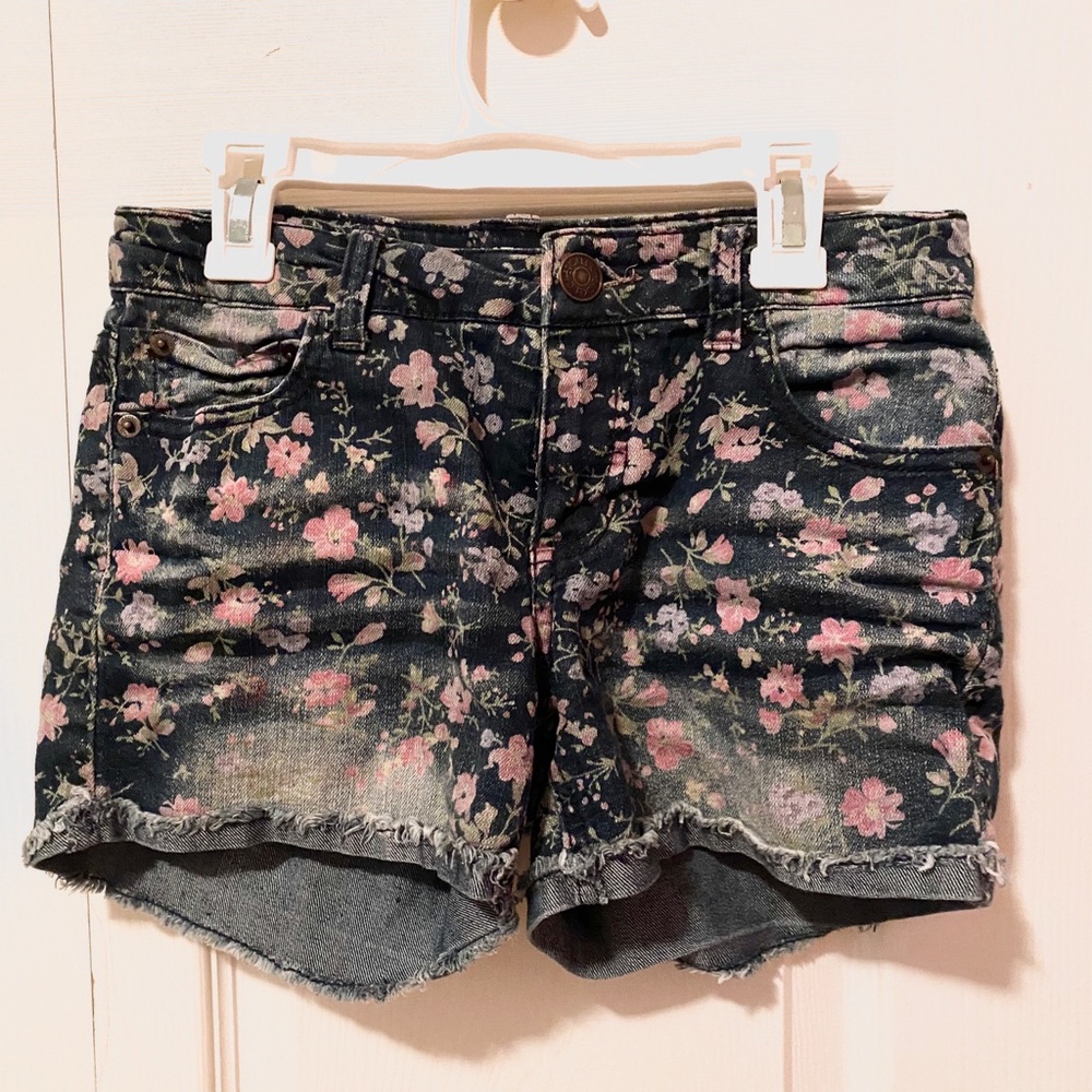 pink flowered jeans